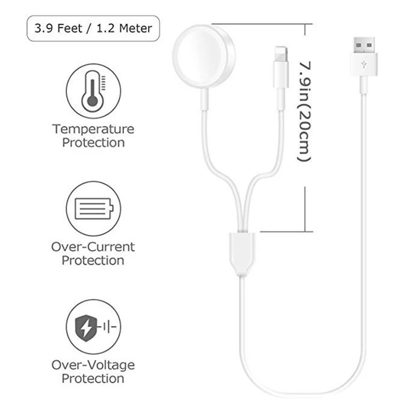 1 м Быстрое беспроводное зарядное устройство для Apple Watch Series 2 3 4 42 40 44 мм USB