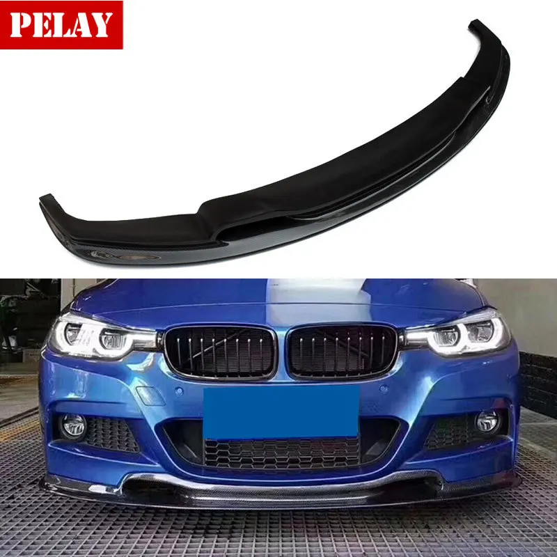 

V Style Carbon Fiber Front Bumper Lip Spoiler For BMW 3 Series 320i 328i 335i F30 F31 Sedan M Sport M tech 4 Door 2012 - 2017
