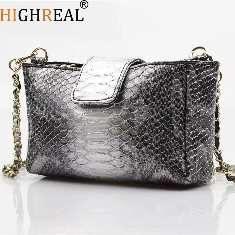 Высококачественная Новая модная цепочка змейка на плечо сумка через с змеиным