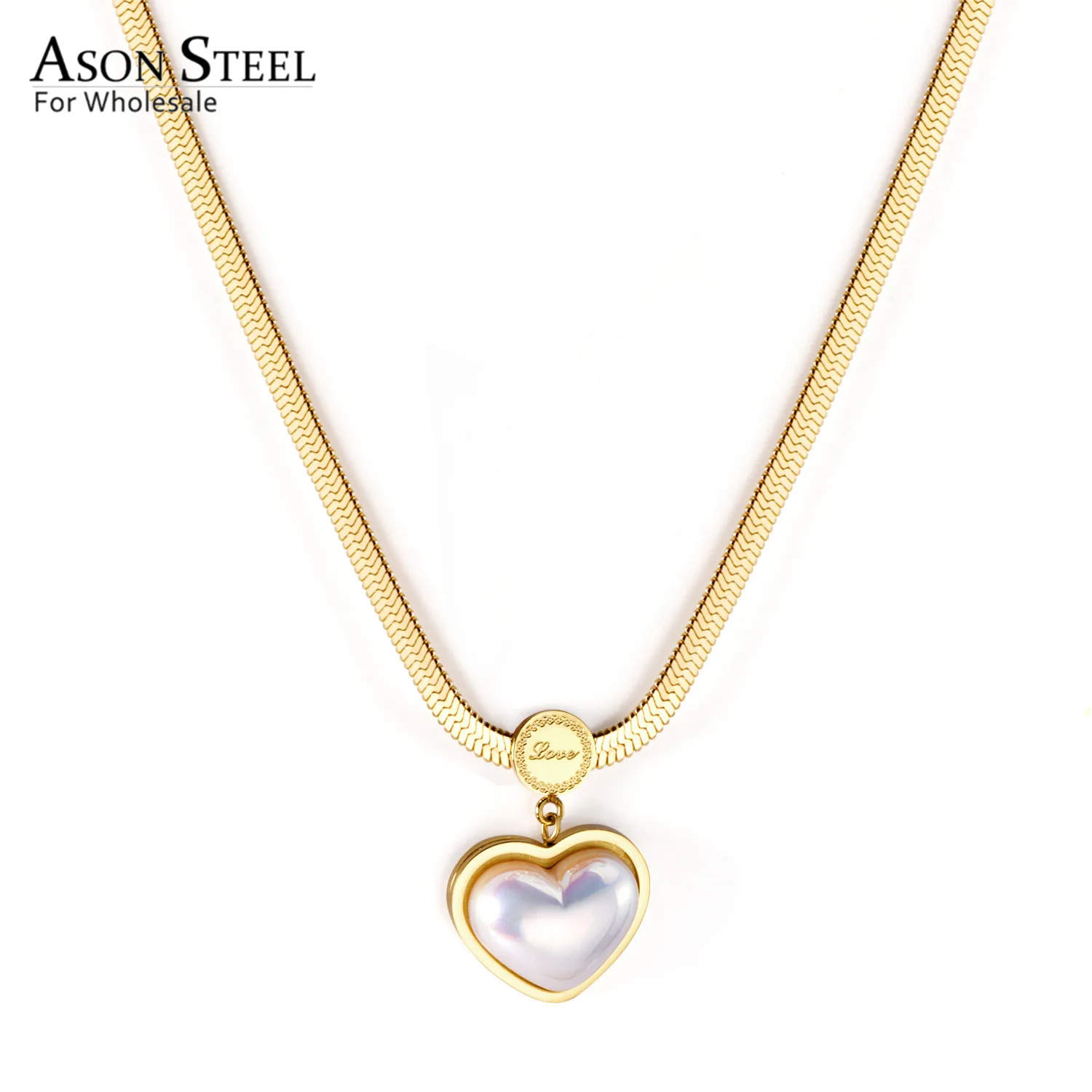 

Асонстальная Мода Имитация в форме сердца жемчужное ожерелье из нержавеющей стали чокер для женщин Свадебные ювелирные изделия подарок