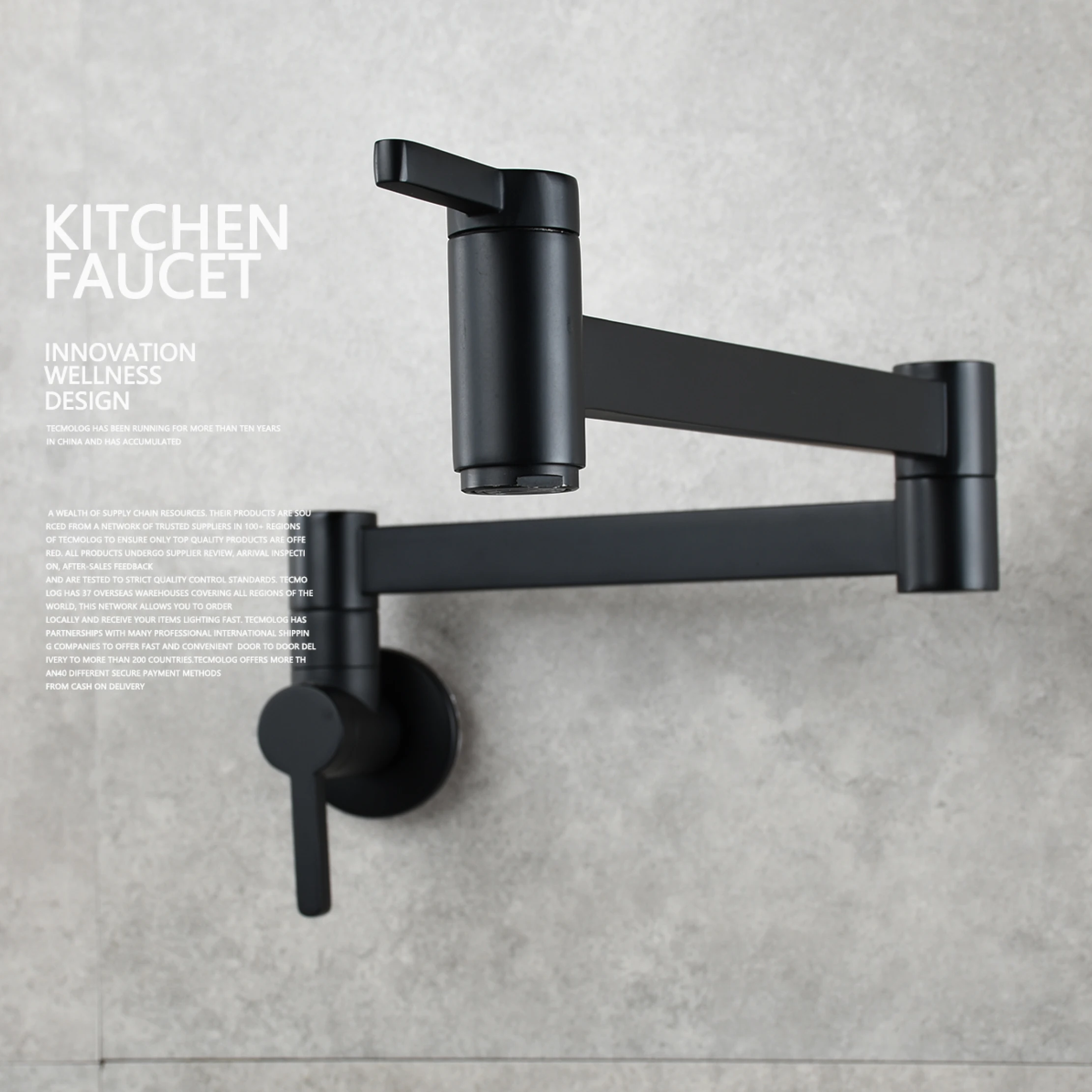 Медная квадратная двойная смеситель на раковину с включением и выключением, для кухни, настенного типа, складной, однокрановый, только холодной воды, для мойки и продления.