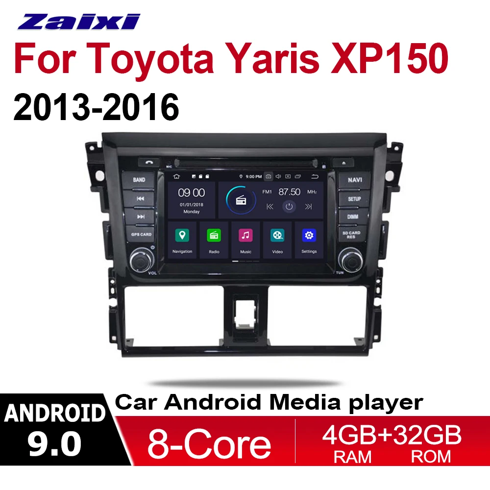 Автомобильный мультимедийный плеер ZaiXi 2 Din Android 9 автомобильное радио для Toyota Yaris