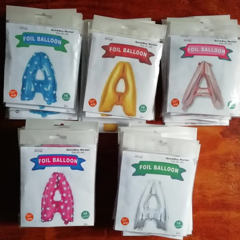 Шары из фольги с алфавитом и цифрами в отдельной упаковке для розничной торговли