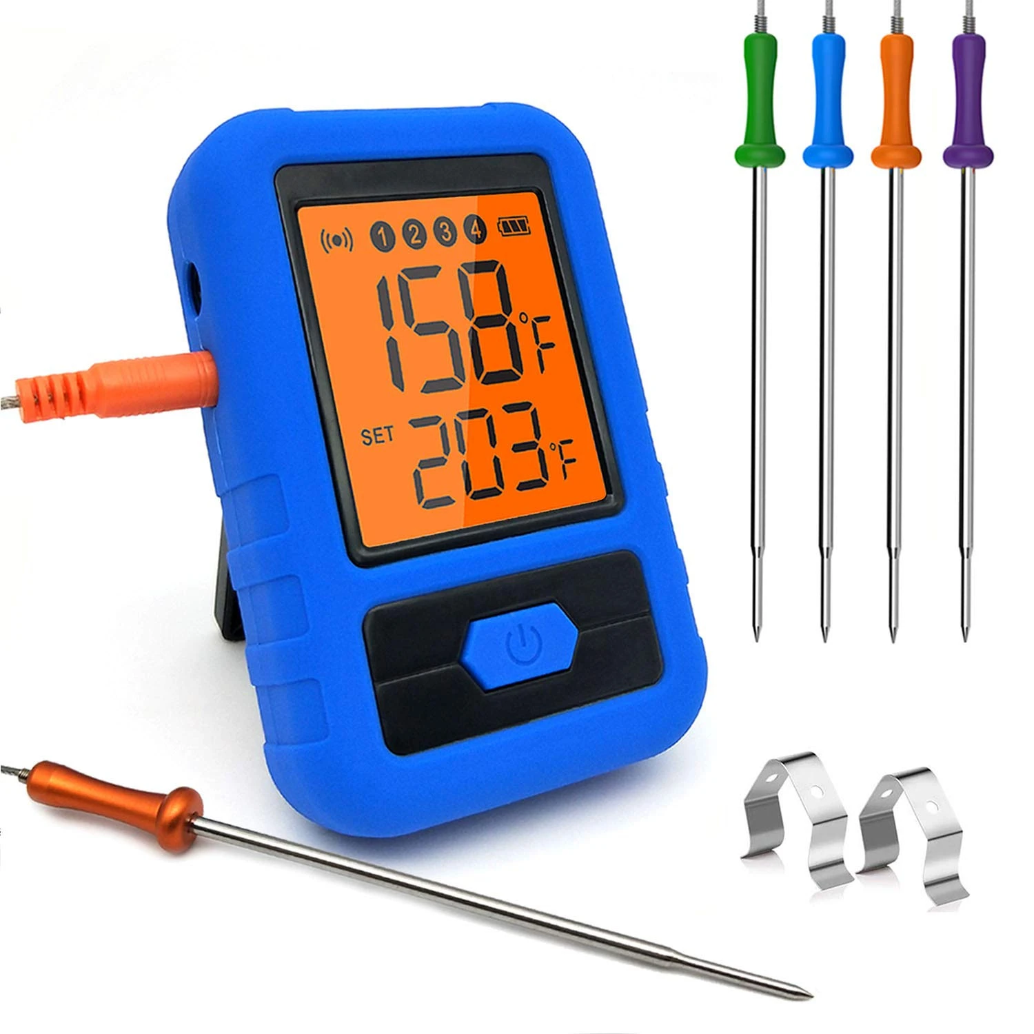 

Wireless Bluetooth Meat Food Thermometer for Grill Barbecue Cooking Smoker Oven Kitchen Remote 4 Probes