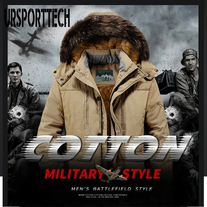 Новая зимняя куртка Мужская парка зимнее пальто повседневное тонкое плотное