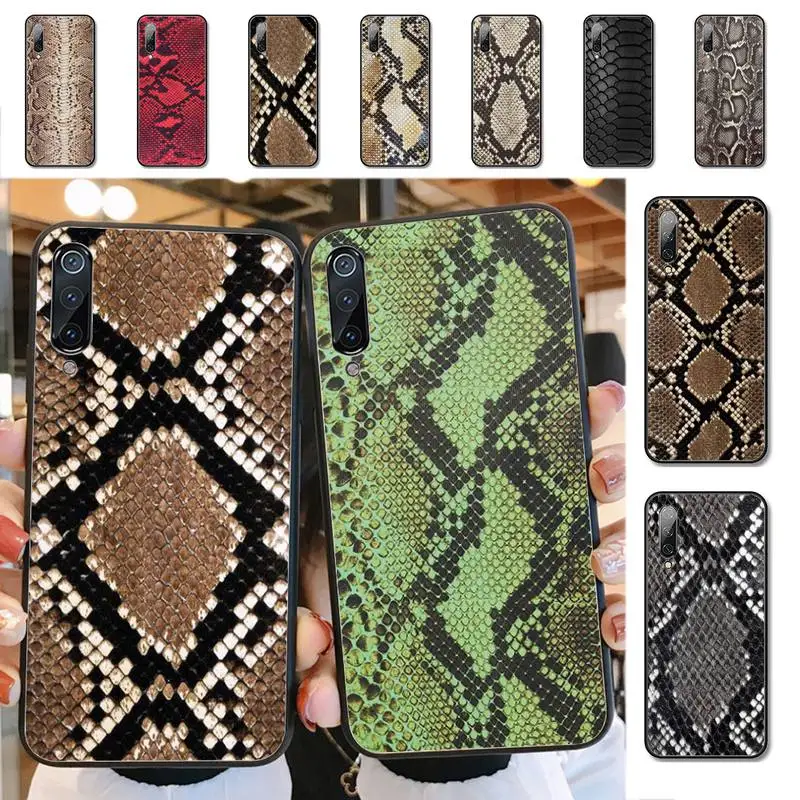 

YNDFCNB Snake Skin Leather Phone Case for Xiaomi mi 8 9 10 lite pro 9SE 5 6 X max 2 3 mix2s F1
