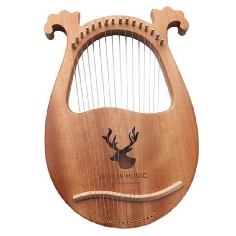 Lyre Harp 16 Strings Portable Small with Durable Steel Wood String Musical Instrument | Спорт и развлечения