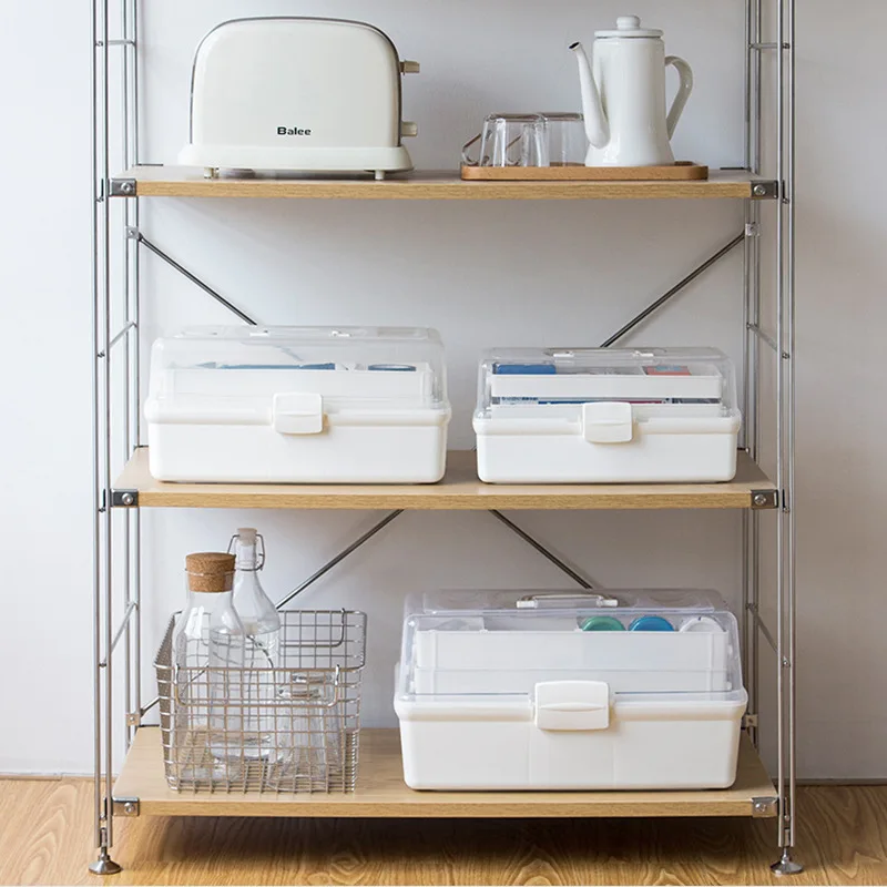 

Plastic Medical Box Portable Household Multi-layer Medicine Storage Container First Aid Kit