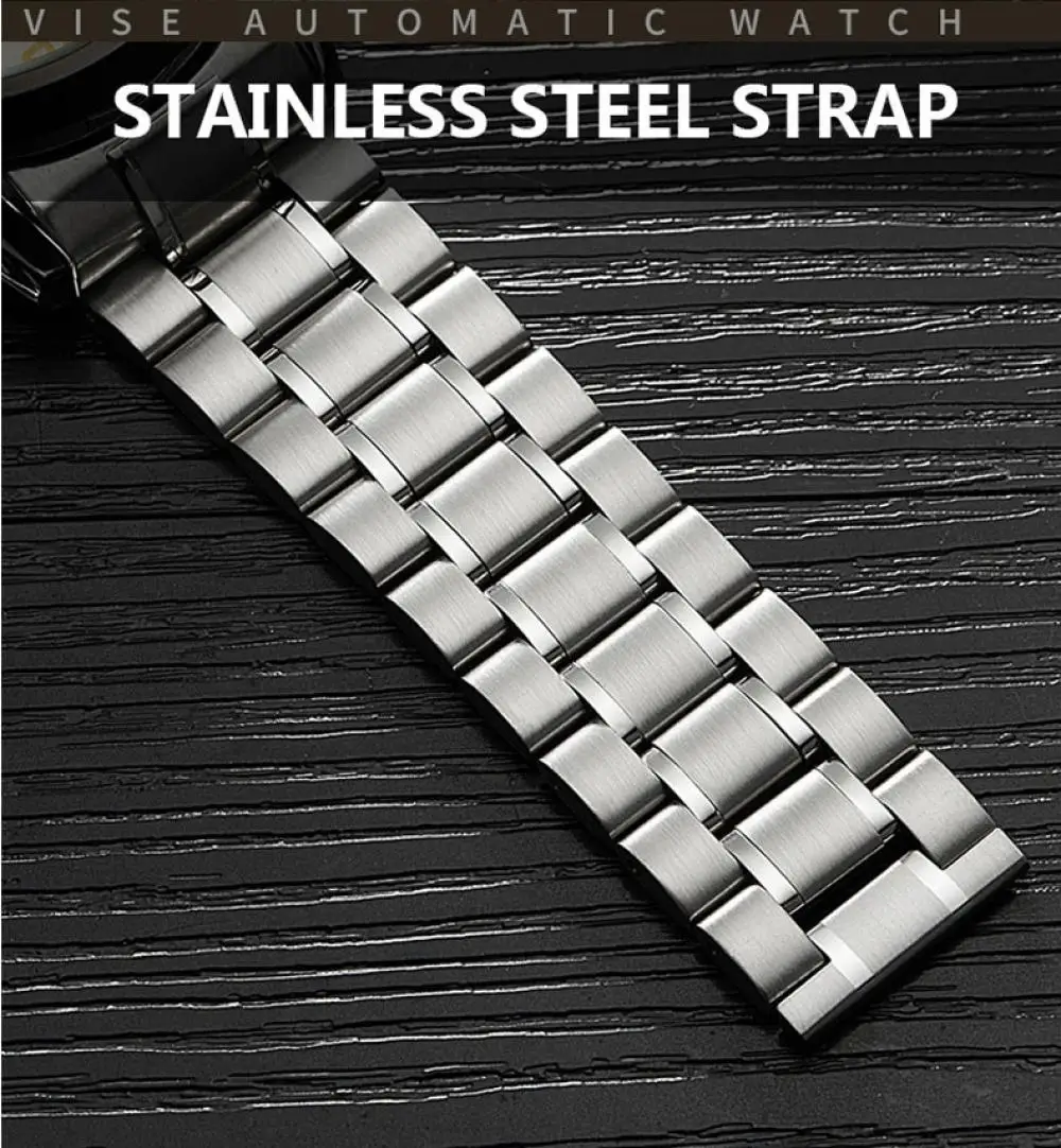 

Tevise Men's Skeleton Automatic Watch Men's Stainless Steel Mechanical Business Watch Military Watch Relogio Masculino