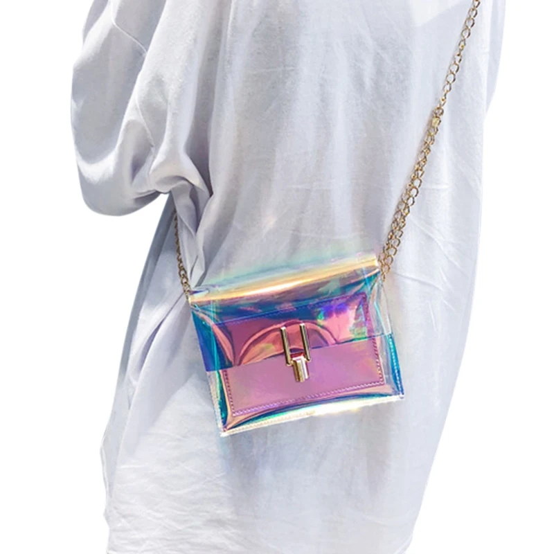 Jiyaru 2019 сумка на плечо Женская Повседневная модная лазерная мессенджер