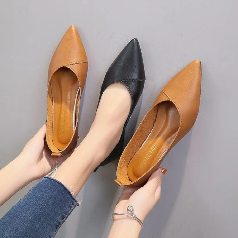 

Pointed toe flat shoes new Korean style shallow mouth fashion all-match comfortable shoes women's simple soft sole casual shoes