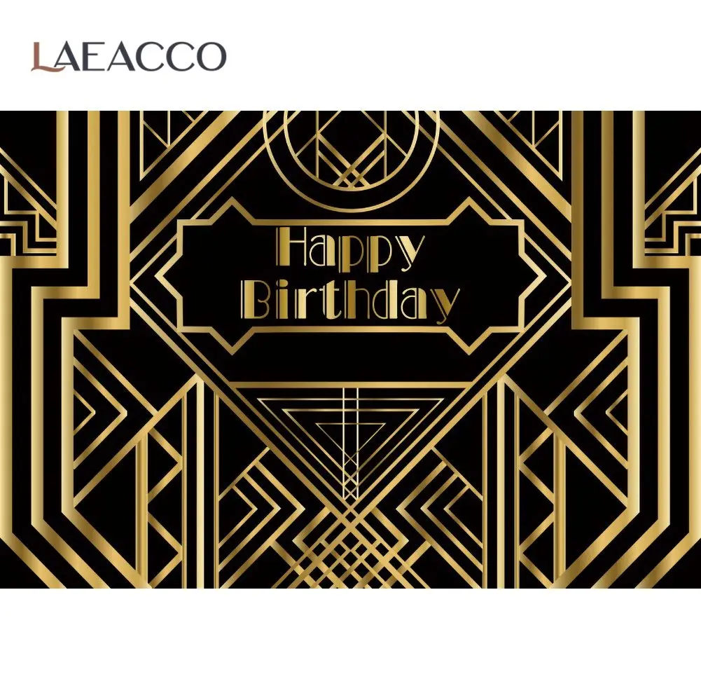 Золотистый абстрактный геометрический фон Laeacco для фотосъемки вечеринки в честь