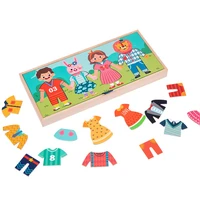 creative puzzle clothes drying and dressing game cartoon cute safe wooden paper puzzles to improve babys cognition montessori