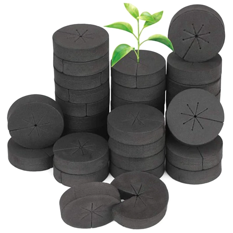 

60Pcs Garden Clone Collars Neoprene Inserts Sponge Block for 2 inch Net Pots Hydroponics Systems and Cloning Machines
