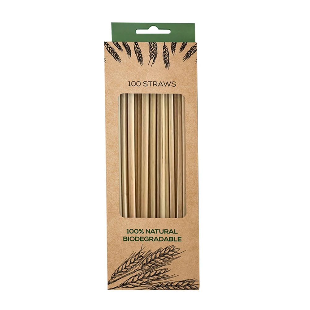 100 шт нетоксичные бумажные соломинки для питья дома биоразлагаемые пшеничные