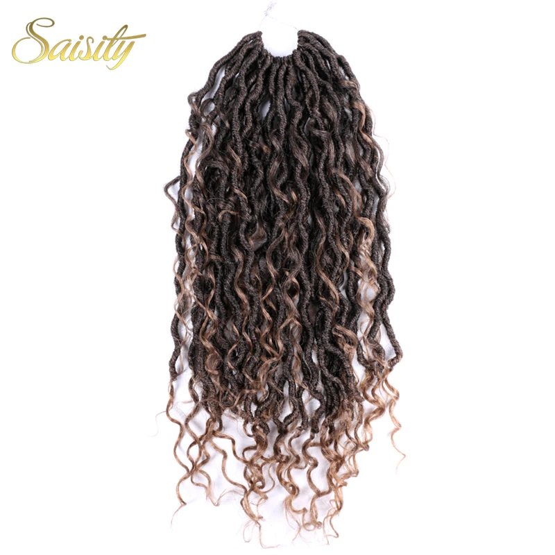 Saisity Goddess Crochet Hair Synthetic river faux locs Bouncy Braiding Bohemian Extension Havana styles |