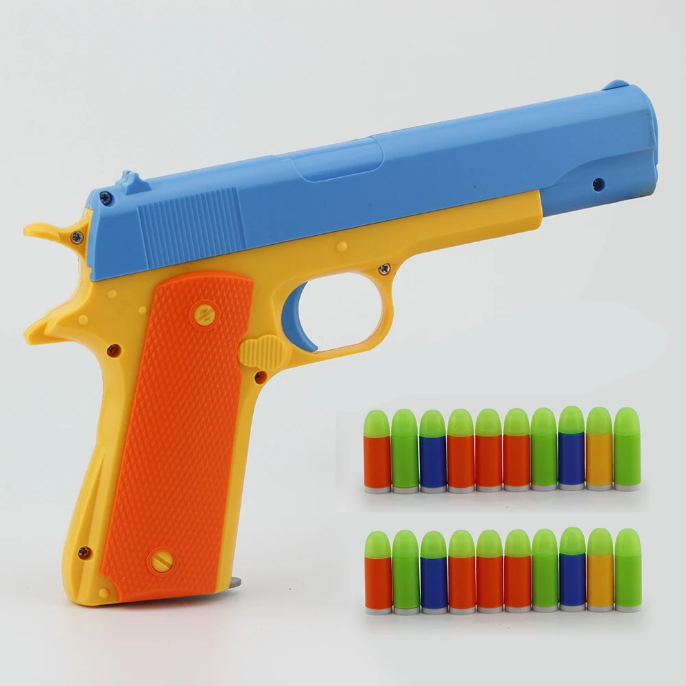Пистолет детский резиновый M1911 пистолет с пулями и пневматическим