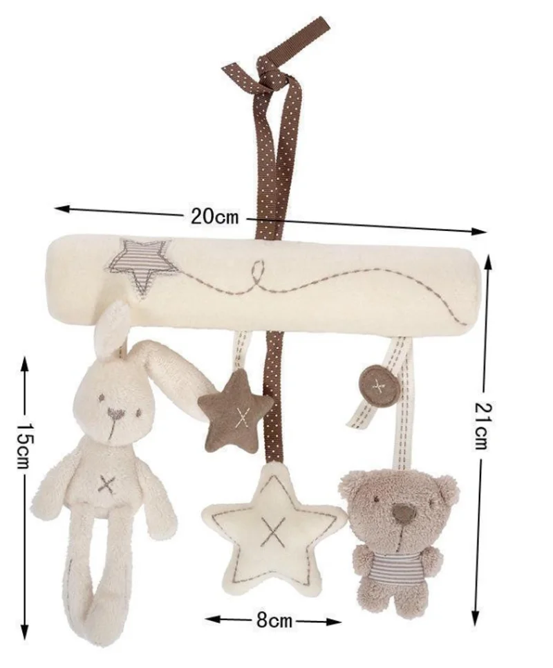 

Baby Cartoon Animal Music Play Bed Hanging Bell Infant Stroller Mobile Gift Baby Crib Rattle Toy Soft Cute Rabbit Bear Bell Toy