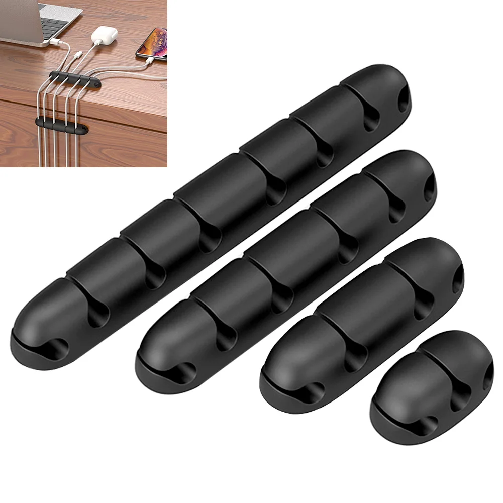 

Management Self-Adhesive Clamps Organizer Drop Silicone Desktop USB Cord Holder Cable Retainer Wire Holder Ties Fixer Fastener