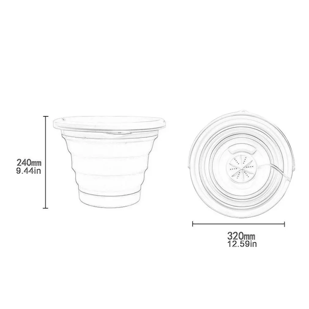 

Mini Washing Machine 5/10LCleaner Turbine Foldable Bucket Type Laundry Clothes Washer Cleaning for Home Travel