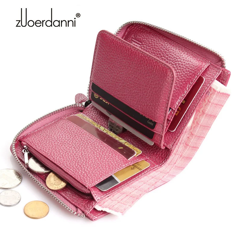 Женский короткий кошелек из натуральной воловьей кожи вертикальный бумажник на