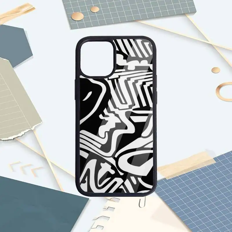 

Dazzle Camo black white Phone Case PC for iPhone 11 12 pro XS MAX 8 7 6 6S Plus X 5S SE 2020 XR