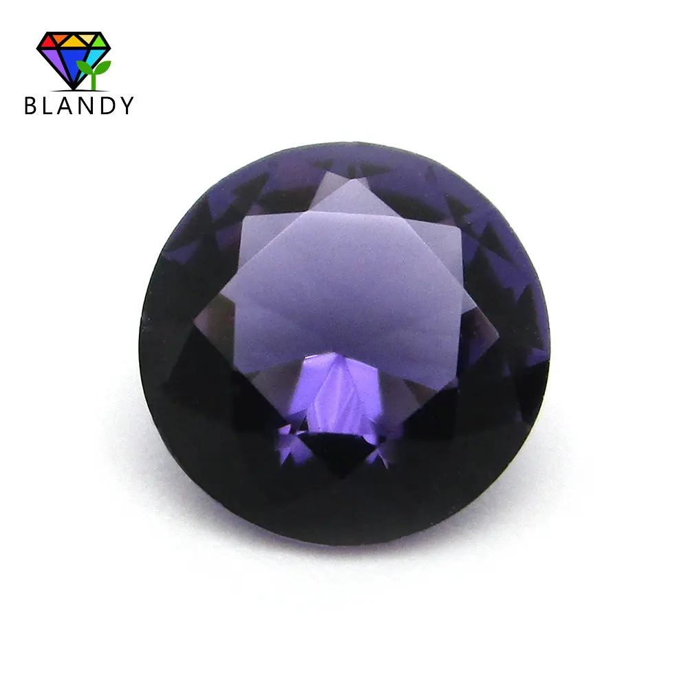 Amethyst 50 шт./лот 3,0~ 12 мм различные цвета Свободно сидящий стеклянный камень круглая блестящая огранка стеклянные искусственные камни камень для ювелирных изделий - Цвет: Amethyst