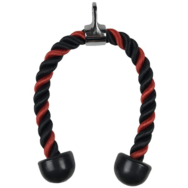 

70cm Triceps Rope Pull Down Cord Heavy Duty Rope with Carabiner for Home Gym Bodybuilding Exercise Gym Workout Fitness
