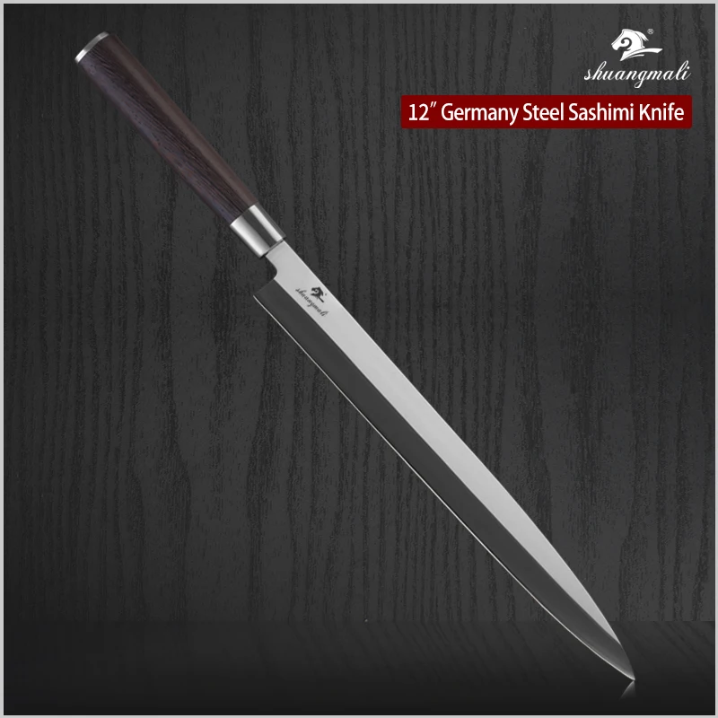 Shuangmali 12 ''японский кухонный нож для нарезки суши Германия 1 4116 нержавеющая