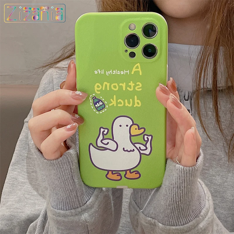 

Fashion Cute Little duck Phone Case For iPhone 13 12 11 Pro Max XS Max XR 7 8 Plus Lovely Shockproof Case Girl Gift Hot Sale New