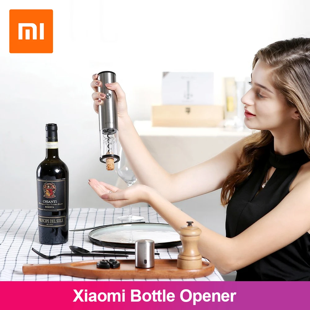 

Xiaomi New Circle Joy Electric Bottle Opener Stainless Steel Mini Wine Stopper Wine Decanter Aerator Corkscrew Foil Cutter Cork