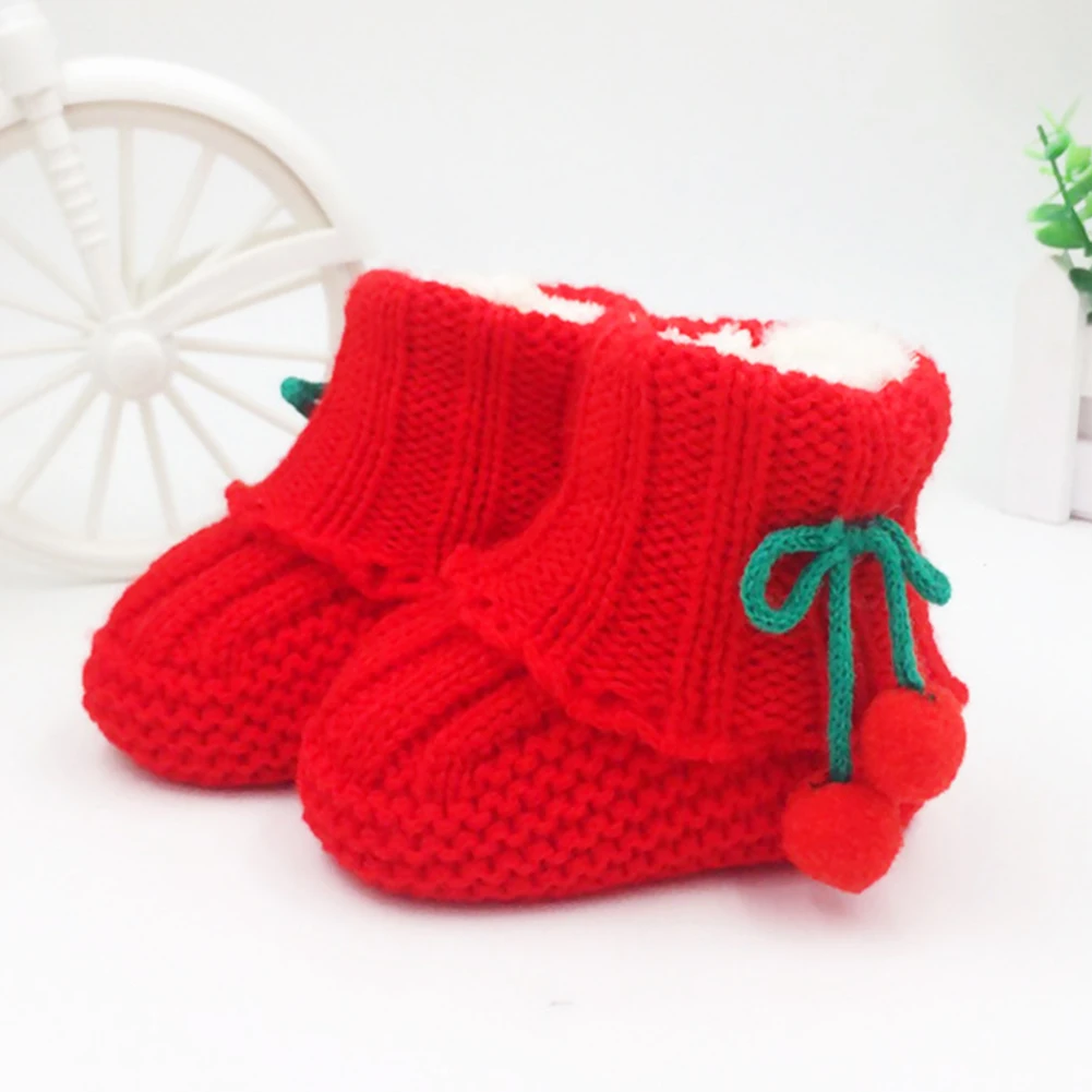 Обувь унисекс для новорожденных теплые зимние вязаные сапоги мальчиков и