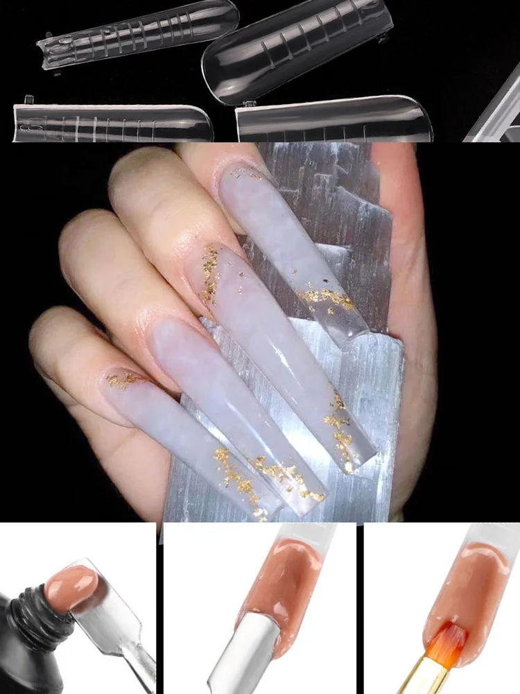 

120 Pcs/Box Quick Building Mold Nail Tips Dual Form False Nails Full Cover Nail DIY Makeup Tools Supplies Accessories