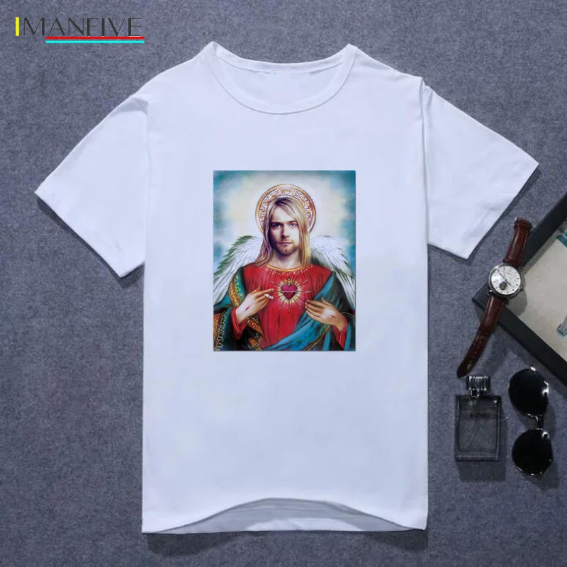 Nirvana Kurt Cobain футболка для мужчин Harajuku Song Lyrics Framed Print Rock Sounds Футболка мужская летняя