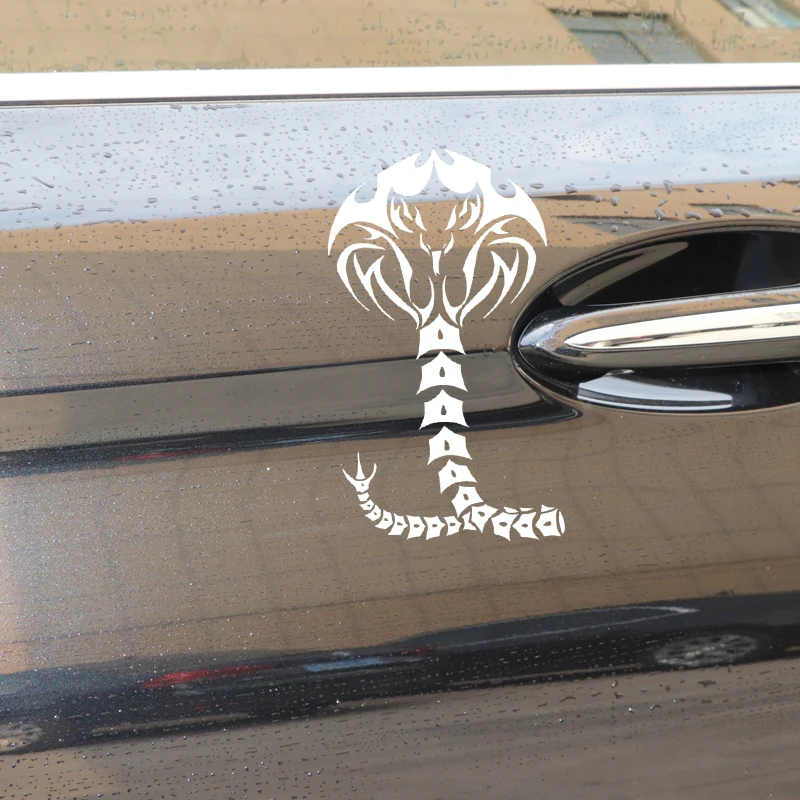 

YJZT 9.5CM*16.4CM Cobra Creative Decoration Vinyl Decal Body Of Car Car Sticker Black/Silver C4-2616