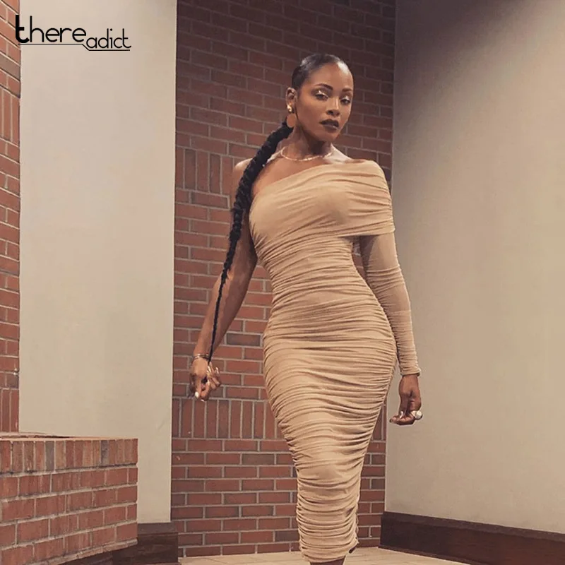 Theredict однотонное Сетчатое облегающее платье для женщин с низким вырезом на спине