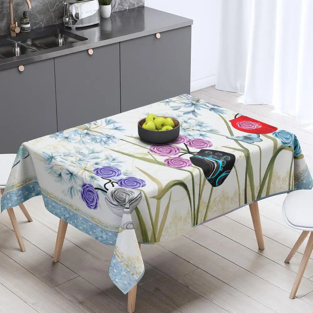 Скатерть тропических рисунок банановых листьев Водонепроницаемый и