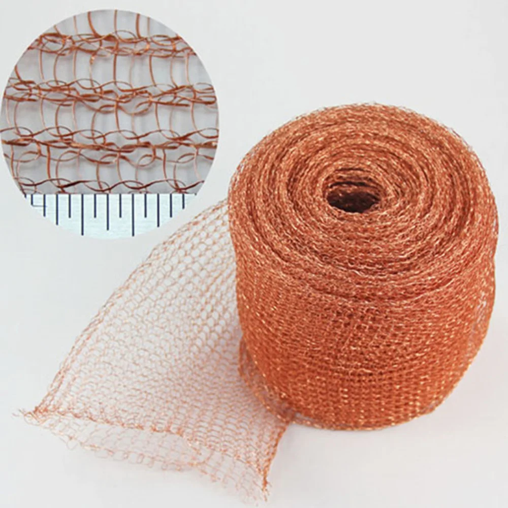 

1 Roll 1M Copper Mesh Knitting Net Gap Blocker for Hole Block Rat Rodent Control Bat Pest Filter Block Control (Copper)