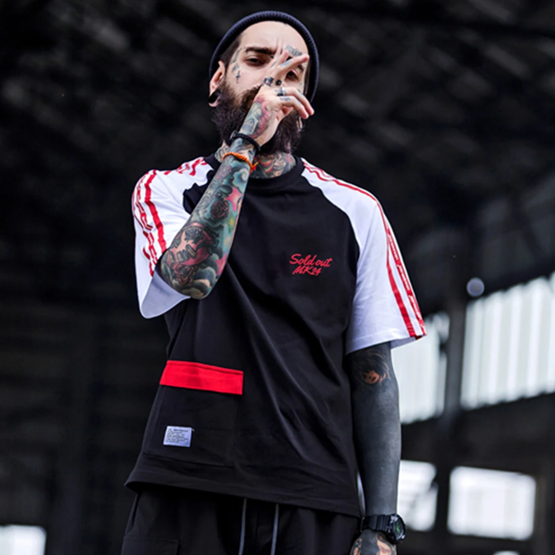 Aelfric Eden Новая модная разноцветная контрастная Футболка для мужчин Cooton Harajuku