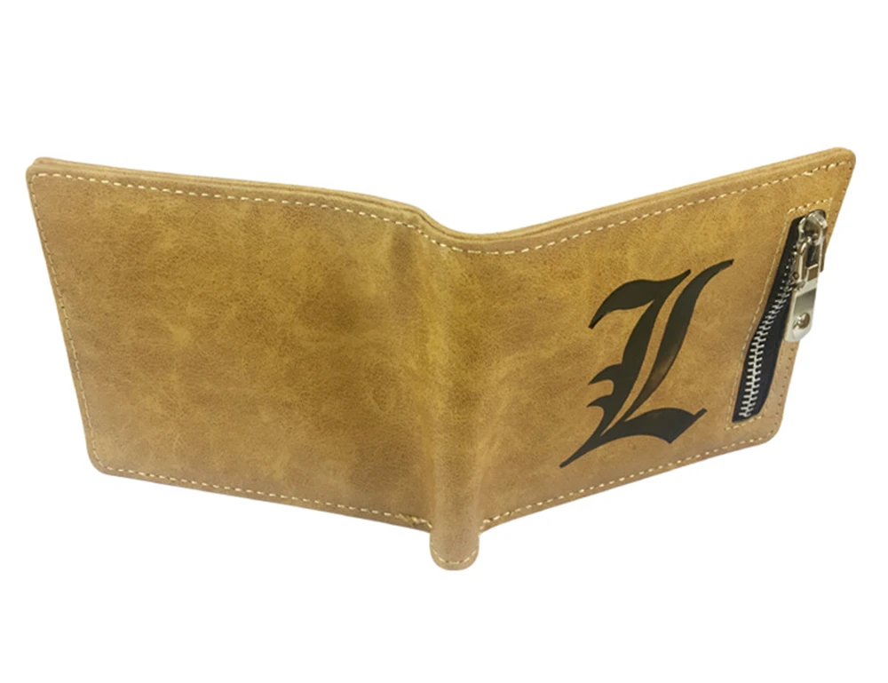 

PU New Casual Wallet Anime Death Note Men's Leather Note Compartment Zipper Poucht Photo Credit Coin Holder Purses