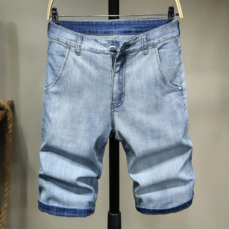 

2021 Summer New Men Denim Shorts Straight Classic Simplicity Slim Pocket Vintage Orchid Large Size Male Clothing Shorts