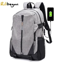 casual usb charging men backpack large capacity nylon business laptop backpack men computer travel men backpack school bag