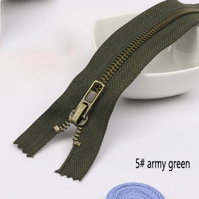 5 army green 5 шт. Meetee 3#5#20 см закрытые Металлические молнии бронзовые зубы для карманных брюк сумка портной DIY Швейные Инструменты Аксессуары для одежды - Цвет: 5 army green