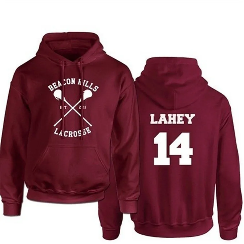 Мужские толстовки с капюшоном волк Мужская Уличная одежда Stilinski 14 Lahey McCall пуловер