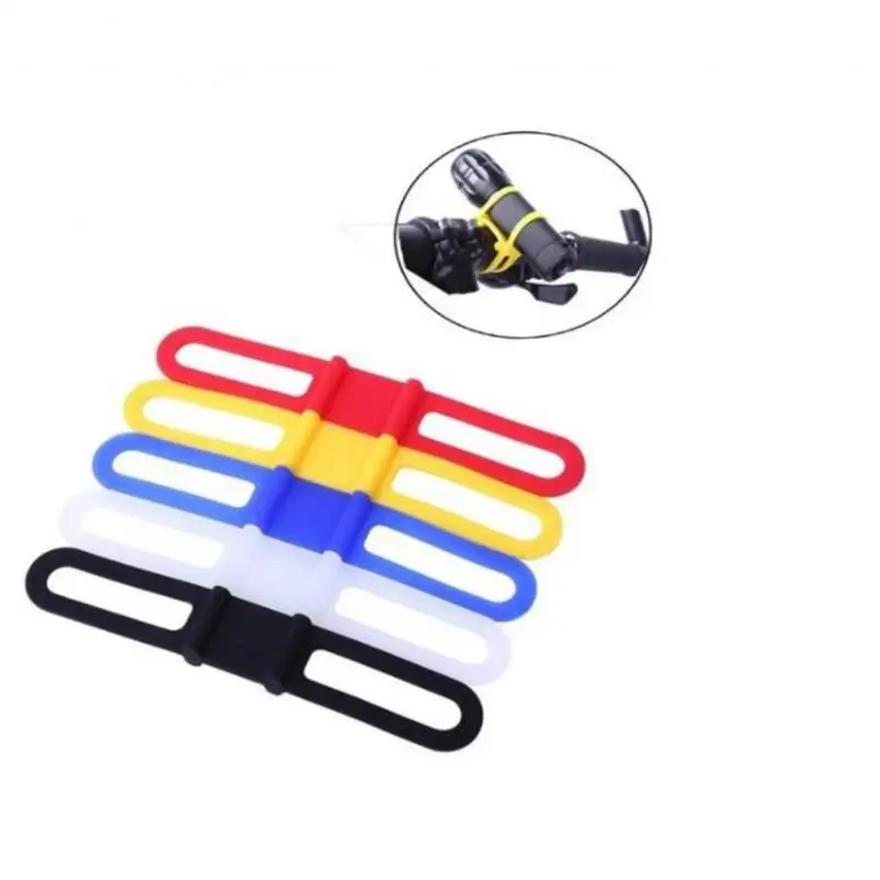 

Multi-functional MTB Cycling Bike Bicycle Silicone Band Flash Light Flashlight Strap Tie Ribbon Mount Holder For Phone Fixing