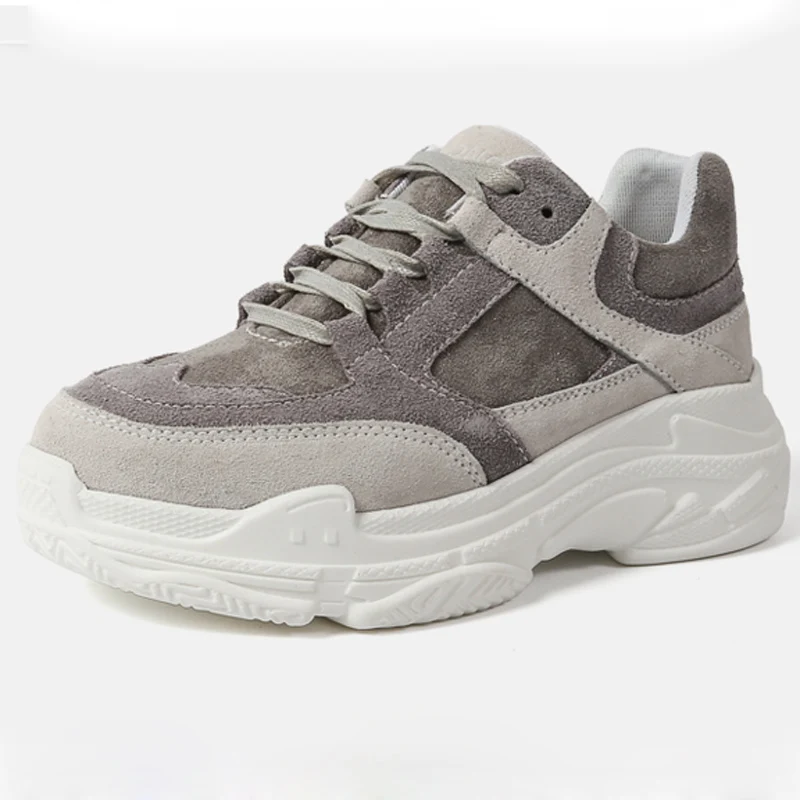 

New Spring Sneakers Women Platform Flats Lace Up Round Toe Solid Creepers Female Casual Fashion Comfort Shoes Woman Flats