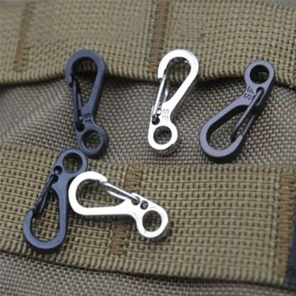 

100pcs Mini metal hanging buckle portable spring keychain outdoor hook