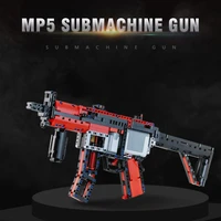 moc upgraded electric motor power toys compatible brands high tech mp5 submachine gun model building block diy brick boys gifts