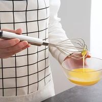home kitchen tools semi automatic eggbeater manual self turning stainless steel whisk hand mixer blender egg tools eggbeater new