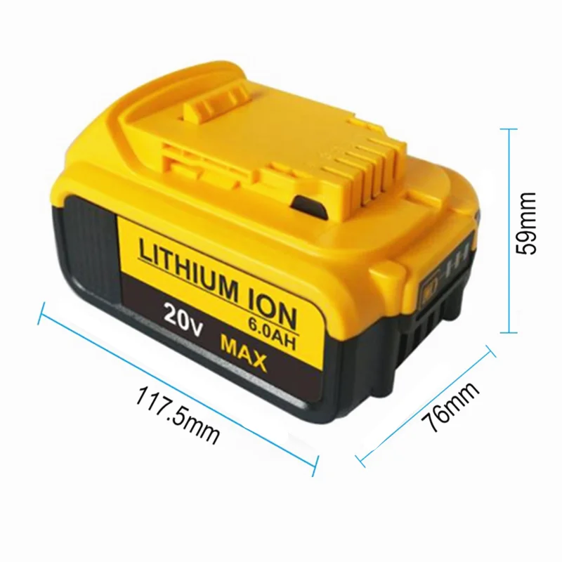 Литиевая сменная батарея DCB200 20 в Max XR 6 0 Ач для DeWalt 18 DCB184 DCB182 DCB180 DCB181 DCB201 DCB206 L50 |